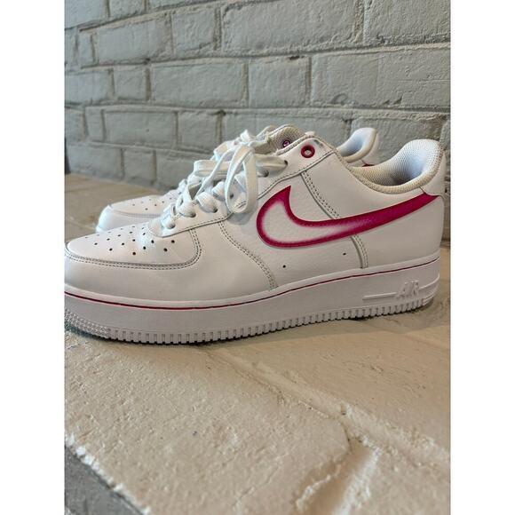 Nike Air Force 1 Low ‘07 White Leather Pink Airbrush - Picture 5 of 9